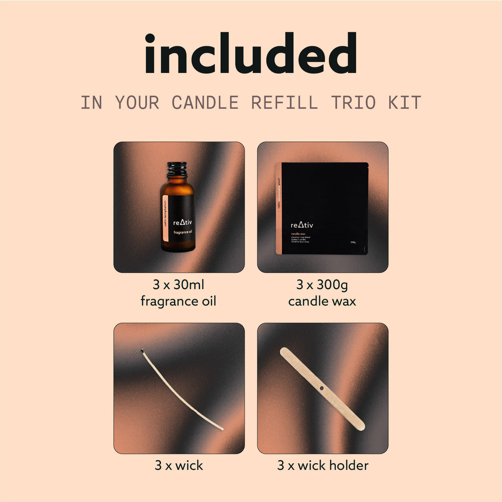 candle refill trio